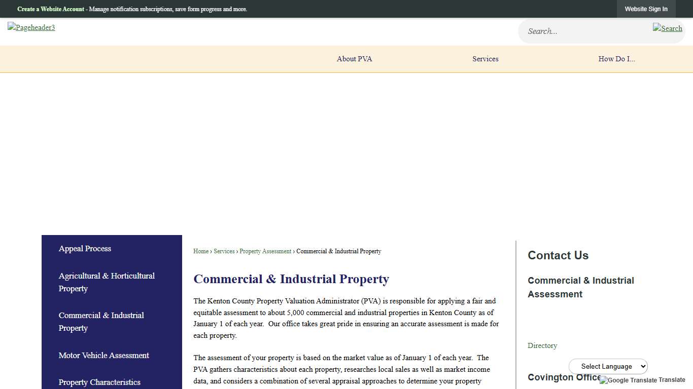 Commercial & Industrial Property Kenton County PVA, KY