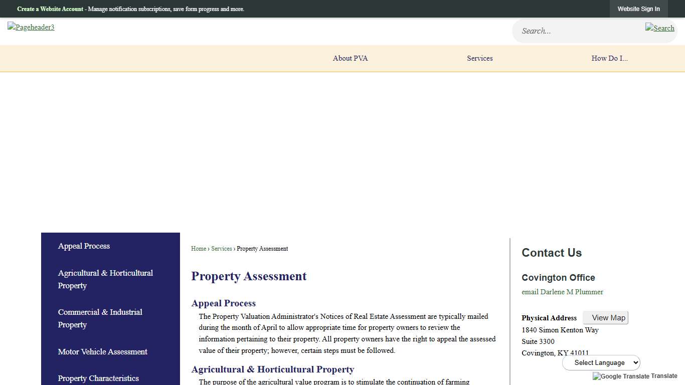 Property Assessment Kenton County PVA, KY